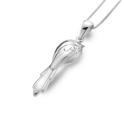 Pure Origins Long Tailed Tit Bird Pendant and Earring Set