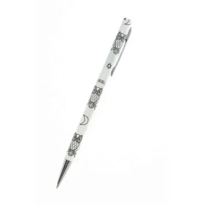 Sea Gems Owl Moon and Stars Pen White