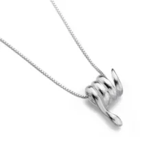 Sea Gems Silver Coiled Snake Pendant