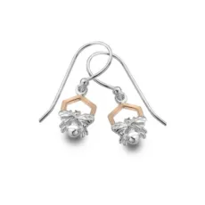 Pure Origins Silver Bee & Honeycomb Pendant and Earring Set