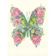 butterfly in a meadow illustration by Daniel Mackie The DM Collection on a blank greeting card