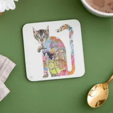 Cat Licking Its Paw Coaster The DM Collection