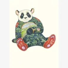 Panda Greeting Card by The DM Collection