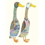 Runner Ducks Greeting Card by The DM Collection