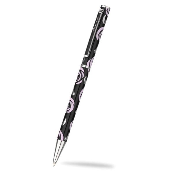 Sea Gems Mackintosh Rose Slimline Ballpoint Pen Black and Pink