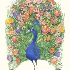 Peacock Greeting Card by The DM Collection