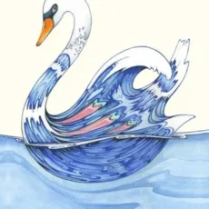 Swan Greeting Card by The DM Collection