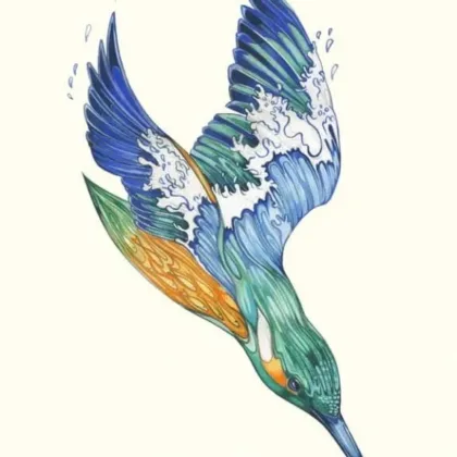 Kingfisher Greeting Card by The DM Collection