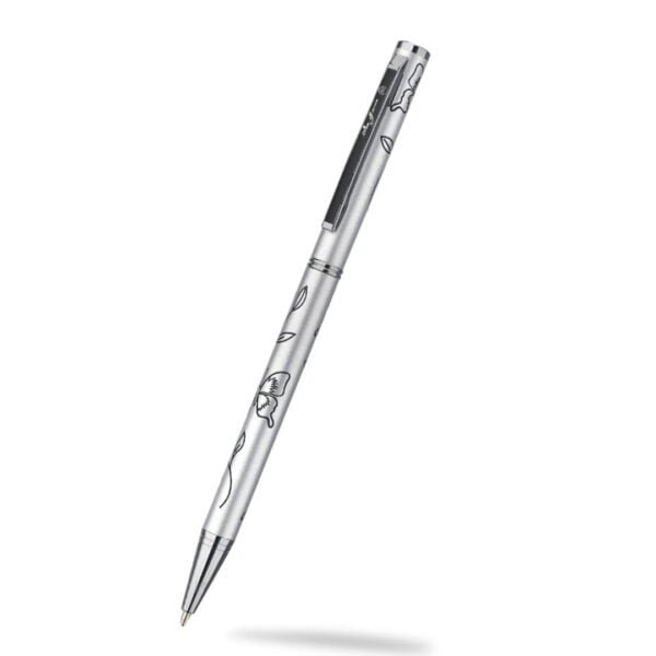 Sea Gems Butterfly Slimline Ballpoint Pen Grey Matt