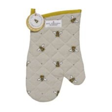 Beige oven gauntlet decorated with small bumblebees by Cooksmart