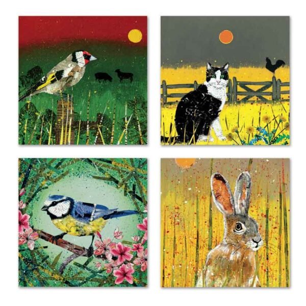 4 designs in the Adam James Severn Notecard pack