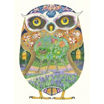 owl in the forest painting by Daniel Mackie from The DM Collection
