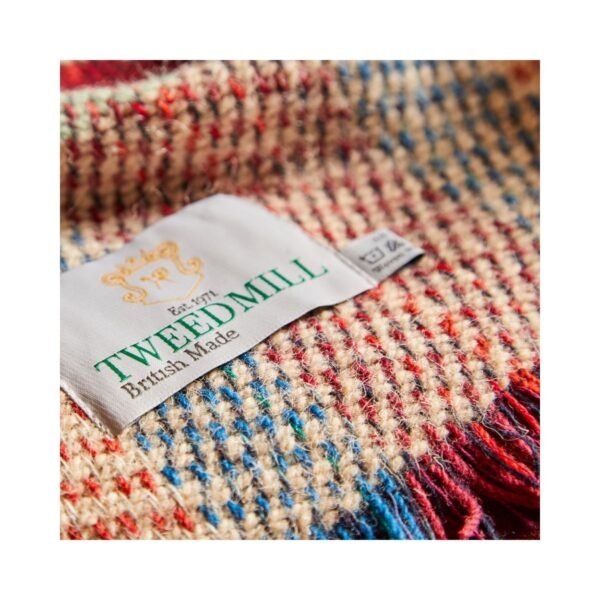 Recycled Wool Rug by Tweedmill with the Tweedmill label showing as a close up