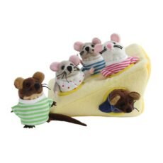 Mouse Family In Cheese Hideaway Puppets on a white background side view