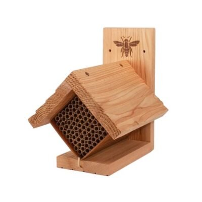 Diamond Western Cedar Mason Bee Shelter on a white background
