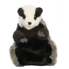 Badger hand puppet on a white background