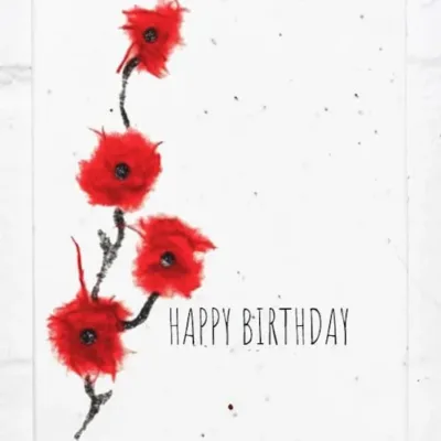 Happy Birthday Poppy Plantable Seed Greeting Card