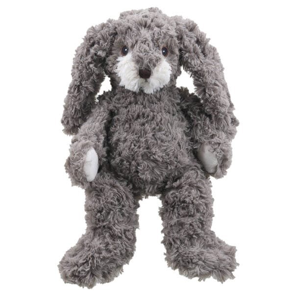 Grey Bunny eco soft toy by Wilberry on a white background