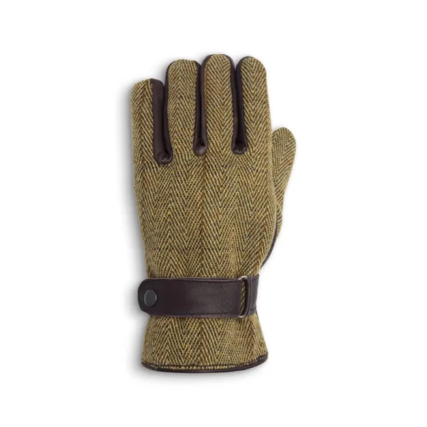 Light sage tweed of top of the brookmore tweed gloves