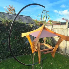 Artisan Natural Oak and Copper Bird Table