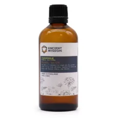 Chamomile Floral Water from Ancient Wisdom in an amber bottle on a white background