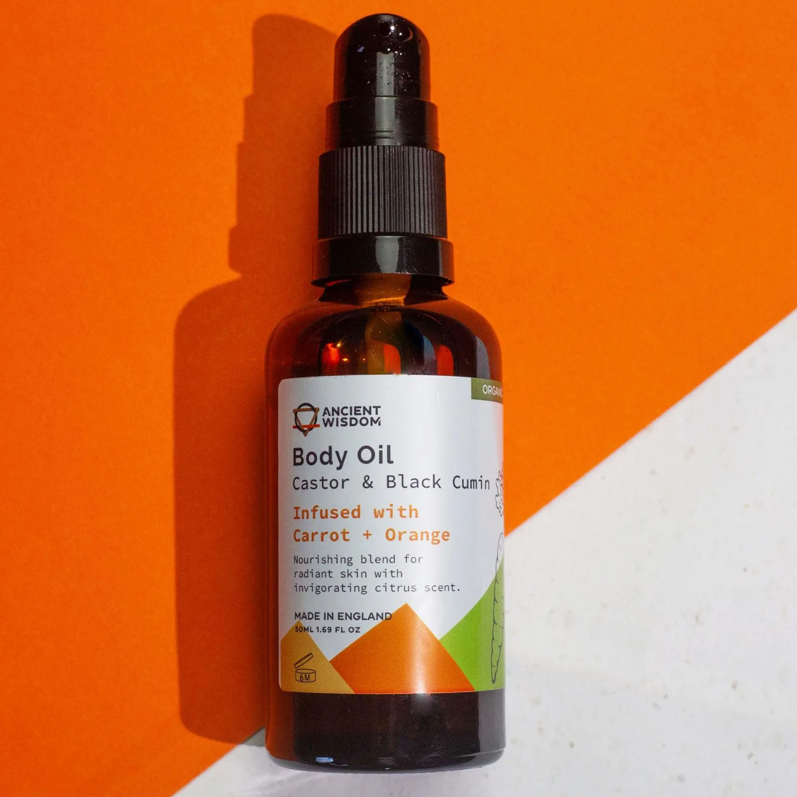 Organic Body Oil 50ml - Carrot & Orange - Image 2